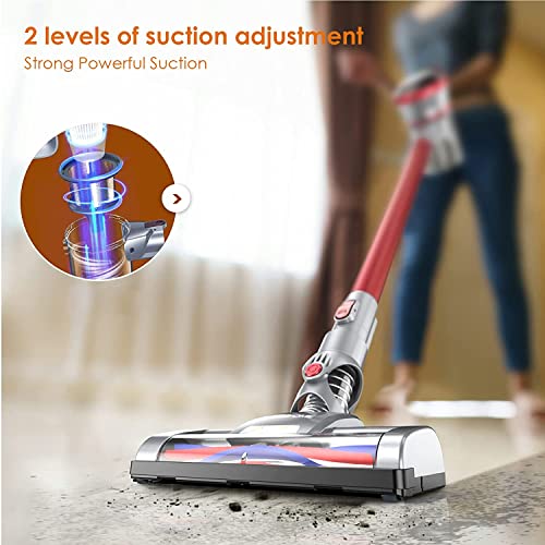 Aspirateur Balai sans Fil,18000pa Aspirateur sans Fil Puissant 4 en 1 Aspirateur 45Min Autonomie Aspirateur Balai de Voiture avec Phares à LED Balais Électriques pour Tapis Sols Durs Poils d'animaux - Image 3