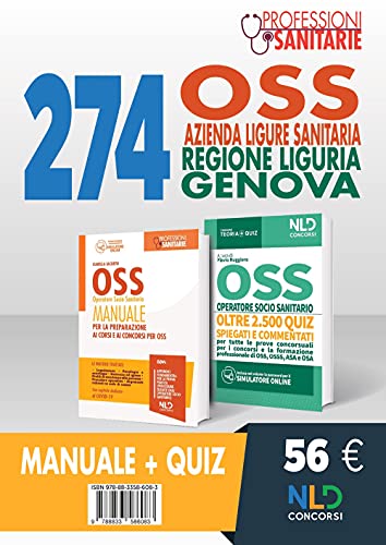 Kit Concorso 274 Oss Azienda Ligure Sanitaria Regione Liguria Genova. Manuale + Quiz