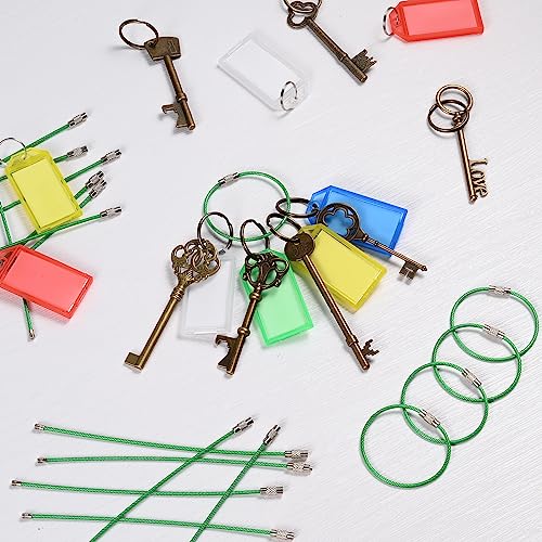 Image of 5.9in /15cm Stainless Steel Keychain Cable,Wire Diameter 2mm Metal Key Ring Loop,20 Pieces