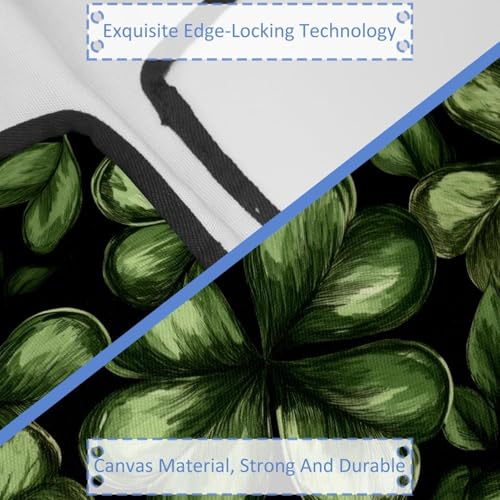 Reusable Canvas Tote Bags, Multi-Purpose Cloth Bags for Grocery Shopping Work Travel - Seamless Lucky Clover Leaf Pattern3