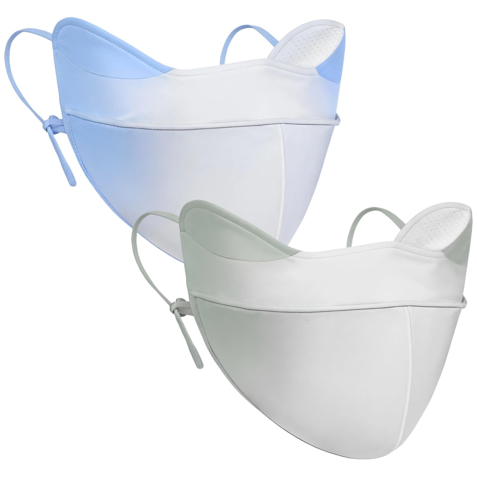 Atmungsaktive 3D-Sonnenschutz-Gesichtsmasken, verstellbare Eisseide-Gesichtsbedeckungen, unverzichtbarer UV-Schutz, 2 Stück