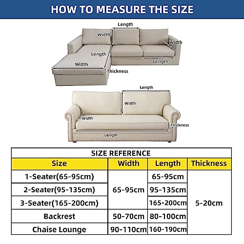 Eismodra Sofabezug L Form,Sofa Überzug 3 Sitzer,Stretch Sitzkissenbezug,Couch Überwurfdecke Sofaschoner Sofaüberwurf,Elastischer Bezug Cover für L-Form,Dunkelgrau,Chaiselongue(1 Stück)