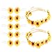 Produktbild HUAESIN 2 Stücke Blumen Haarschmuck Sonnenblume Haarband Daisy Blumen Stirnband mit 10 Haarnadeln Hochzeit Blumen Bohemia Style Krone Floral für Braut Festival Damen Mädchen Strand Party