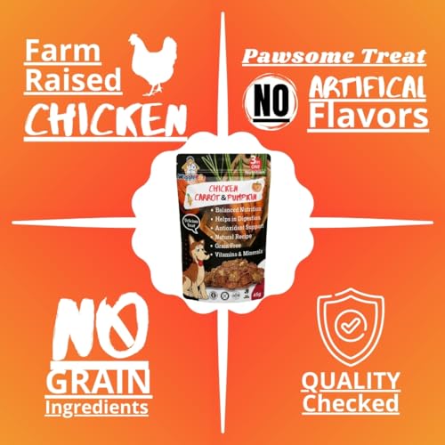 Image of Chicken, Carrot & Pumpkin Dog Treat | Protein Rich | Natural Detoxifier | Crunchy Snack (45g)