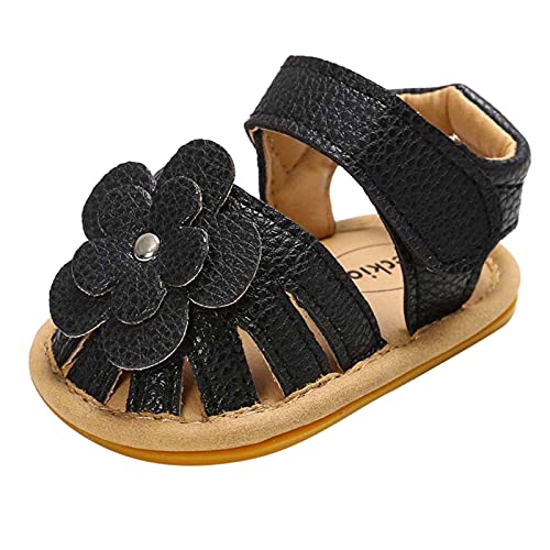 Toddler Baby Rubber Shoes Boys Soft Flat Sole Flower Decorate Girls Non-Slip Sandals Baby Shoes