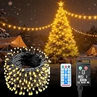 Kinamy Luci Albero di Natale, 10M 100 LED Catena Luminosa Esterno Batteria Ricaricabili, 8 Modalità con Funzione Memoria e Telecomando, Impermeabile Luci Natale Esterno per Adatto a Giardino, Feste