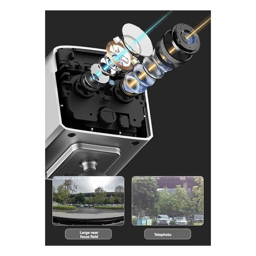 Telecamera con Doppia Lente 4K 4G, Zoom 6X, 5 MP, Basso Consumo Energetico, Visione Notturna A Infrarossi, Rilevamento del Movimento