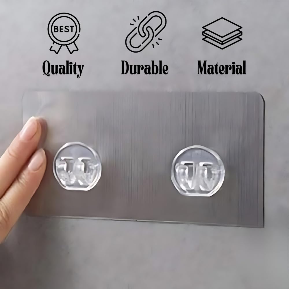 draval 1st Choice Unique Strong Magic Adhesive Sticker for Bathroom Self Corner Shelves Pack of 6 Pcs (Big Adhesive Sticker)
