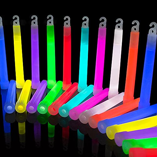 The Glowhouse - Premium-Leuchtstäbe - einzeln verpackt & mit Bändern zum Umhängen - super hell - gemischte Farben - 150 mm (6“) - Mega-Partyset mit 25 Stück – Bild 3