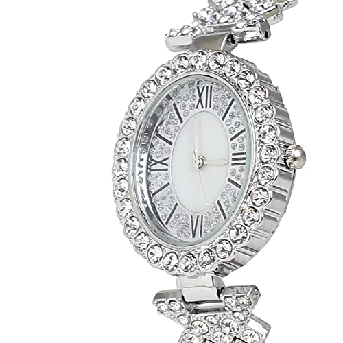 Image of Haute Sauce Women's Embellished Analog Dial with Stainless Steel Strap | Battery Power | Foldover Closure | Quartz Movement | Fashion Wrist Belt Watch for Female and Girls