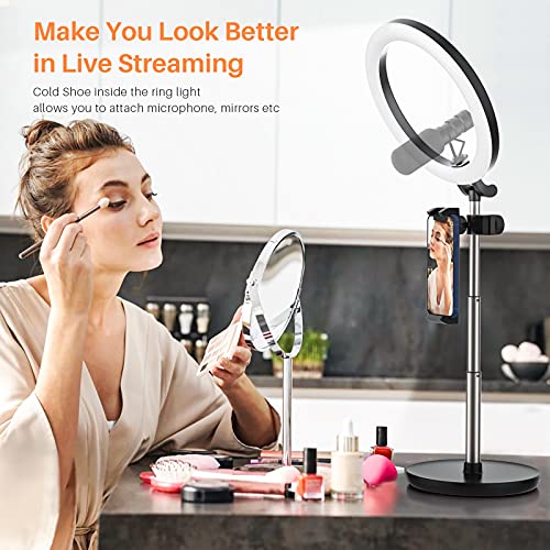 10.2” Ring Light with Stand & Tablet/Phone Holder - Yoozon Desk Ringlight for iPad Computer Laptop, Selfie Ring Light for Video Conference/Zoom/Video Call/Live Streaming/YouTube/Makeup/Webcam Chat - Thumbnail 7
