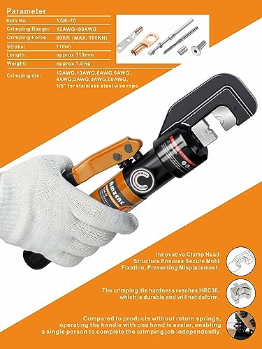 image for AMZCNC Hydraulic Hand Crimper Tool for Stainless Steel Cable Railing F