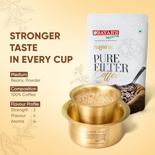 Image of Bayar's Coffee Samrat Filter Coffee Powder 500g | Authentic South Indian Blend with 100% Coffee Without Chicory | Freshly Roasted for Rich Aroma & Taste
