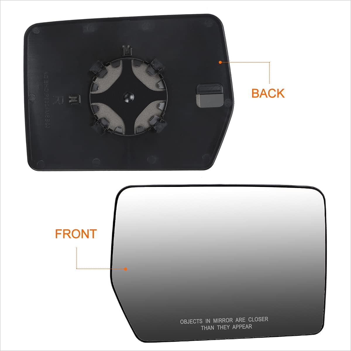 [Right/Passenger Side] Manual Adjustment Rear View Mirror Glass Lens Compatible with 04-14 Ford F150/06-08 Mark LT