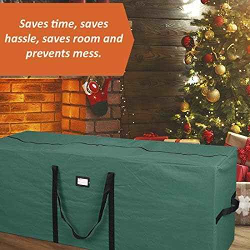 Primode Xmas Tree Storage Bag, Fits Up to 7 ft. Disassembled Holiday Tree, 20" Height X 15" Wide X 50" Long, Heavy Duty Xmas Storage Container, (Green)