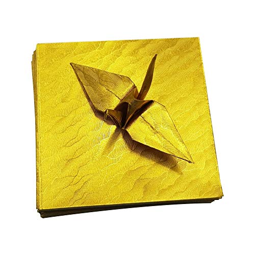 100 Origami Paper Sheets Paper Pack Gold Origami Paper Cranes 6X6 Inches For Folding Paper , Origami Cranes , Origami Decoration,Diy (Gold-Cloud-6X6) #TOP1