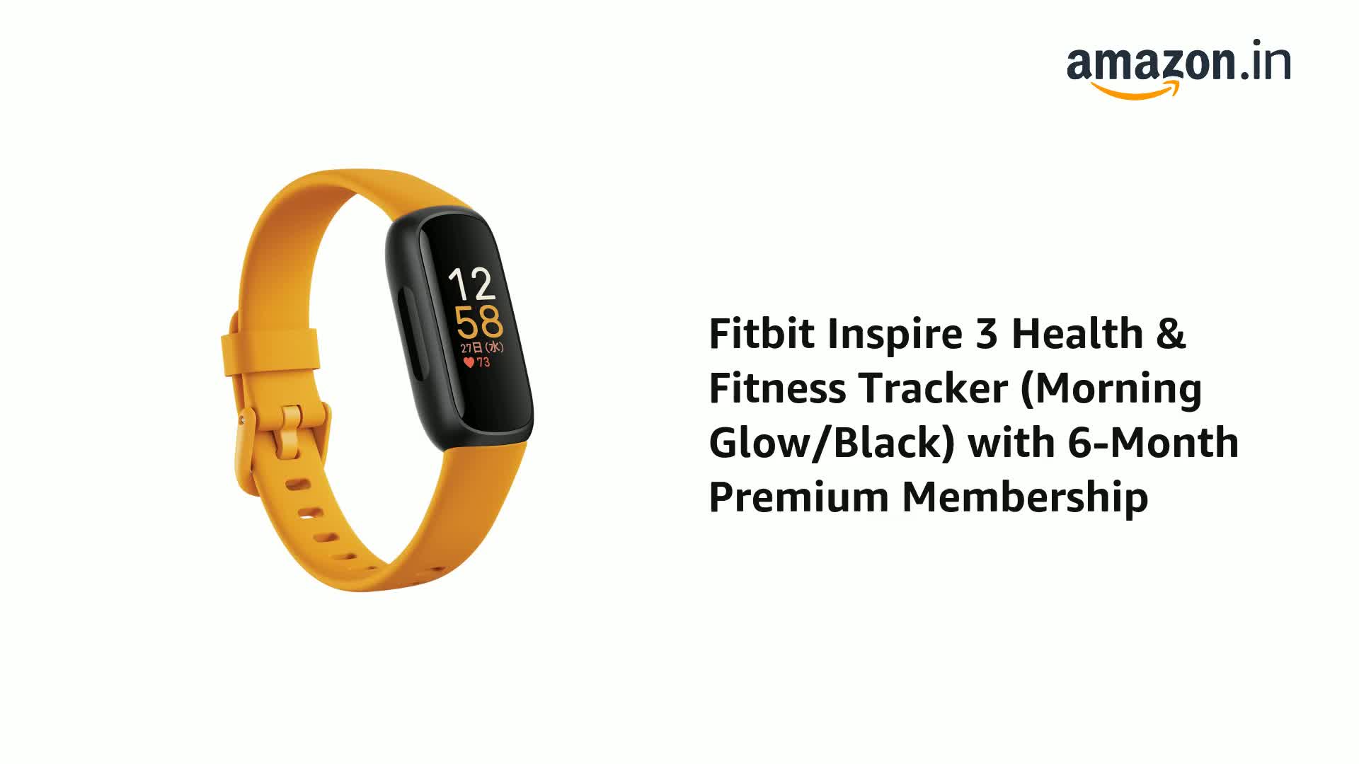Fitbit Inspire 3 Health & Fitness Tracker (Morning Glow/Black