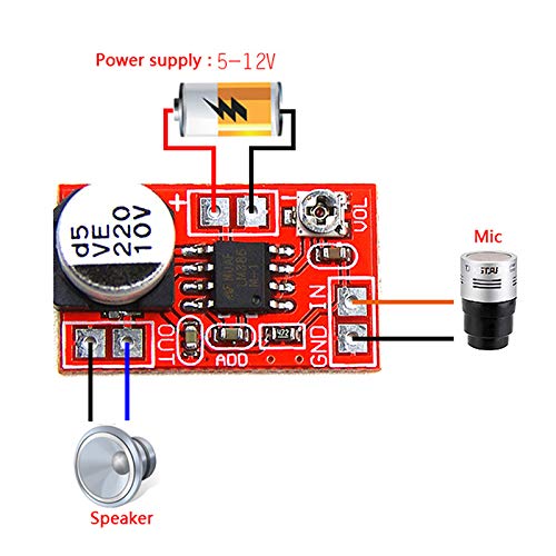 Hailege 3pcs Electret Amplifier Micro MIC Condenser Super Mini Microphone Amplifier Board DC5V-12V