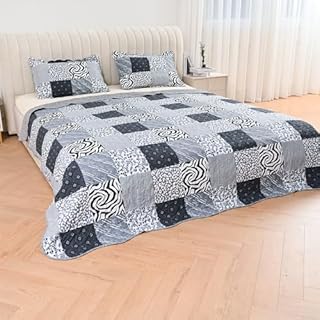 Quality Beddings Elegant & Beautiful Quilted Patchwork Bedspread Available In Different Cool Designs & Sizes (Design 9, Super King)