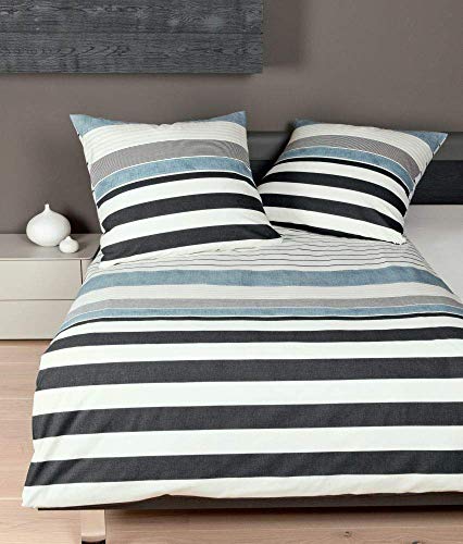 Janine Feinbiber Bettwäsche Davos 135x200 cm + 80x80 cm blau