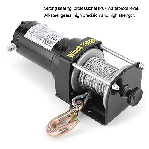 Winche eléctrico 3500 lbs 12V motor cobre puro miniatura 2