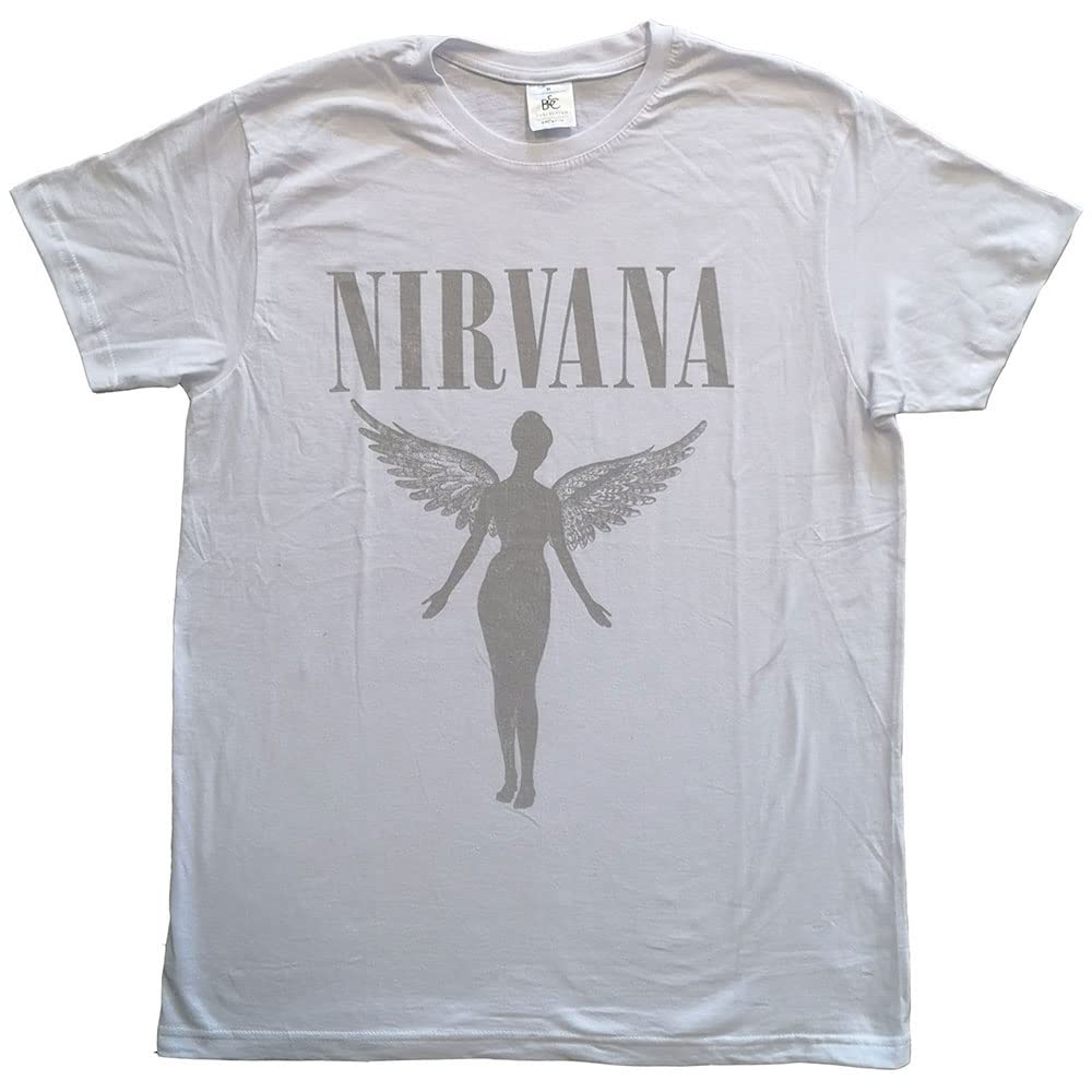 Nirvana T Shirt in Utero Tour Band Logo New Official White, White, L