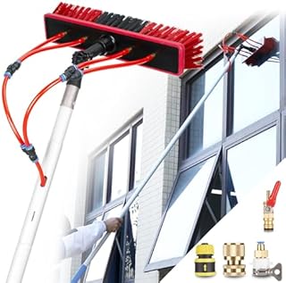 Photovoltaic Panel Cleaning Tools, 3-12m Water Fed Telescopic Brush, 35cm Brush Window Cleaner Equipment for Windows Solar Panels Cars and Walls 6m