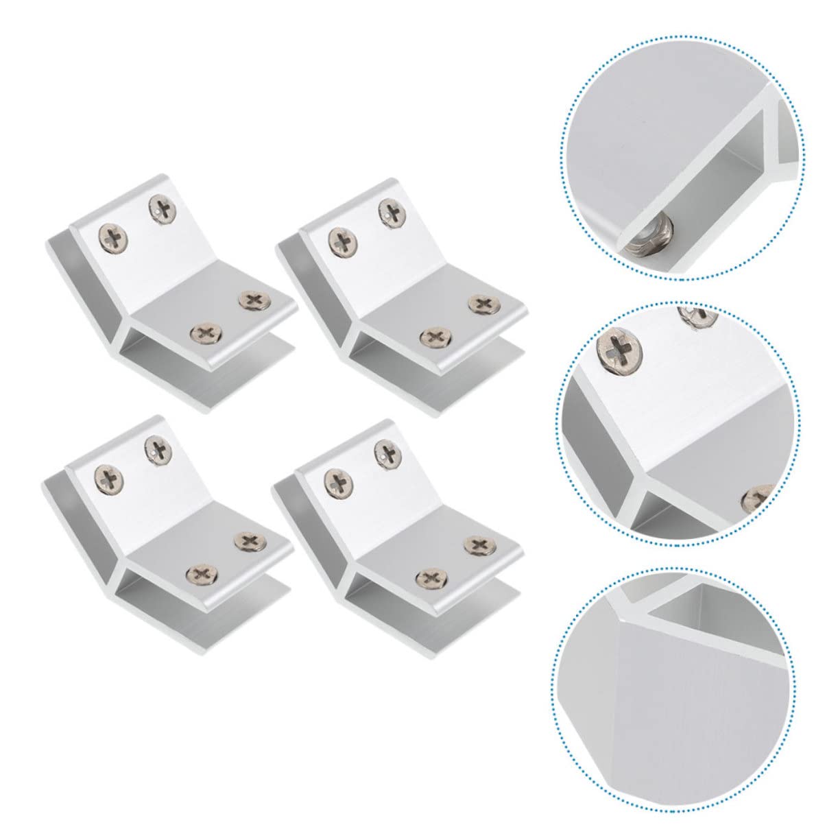 3 juegos de abrazaderas de cristal de ducha, soporte para colgar en la pared, estantes de plástico, soportes de estante de vidrio, abrazadera de armario de vidrio, abrazaderas de metal de vidrio