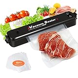 Envasadora al vacío automática con doble costura de soldadura y cortador, 0,8 bar, 30 cm de ancho, para alimentos secos y húmedos, incluye lámina de sellado al vacío y mangueras (estilo 2).