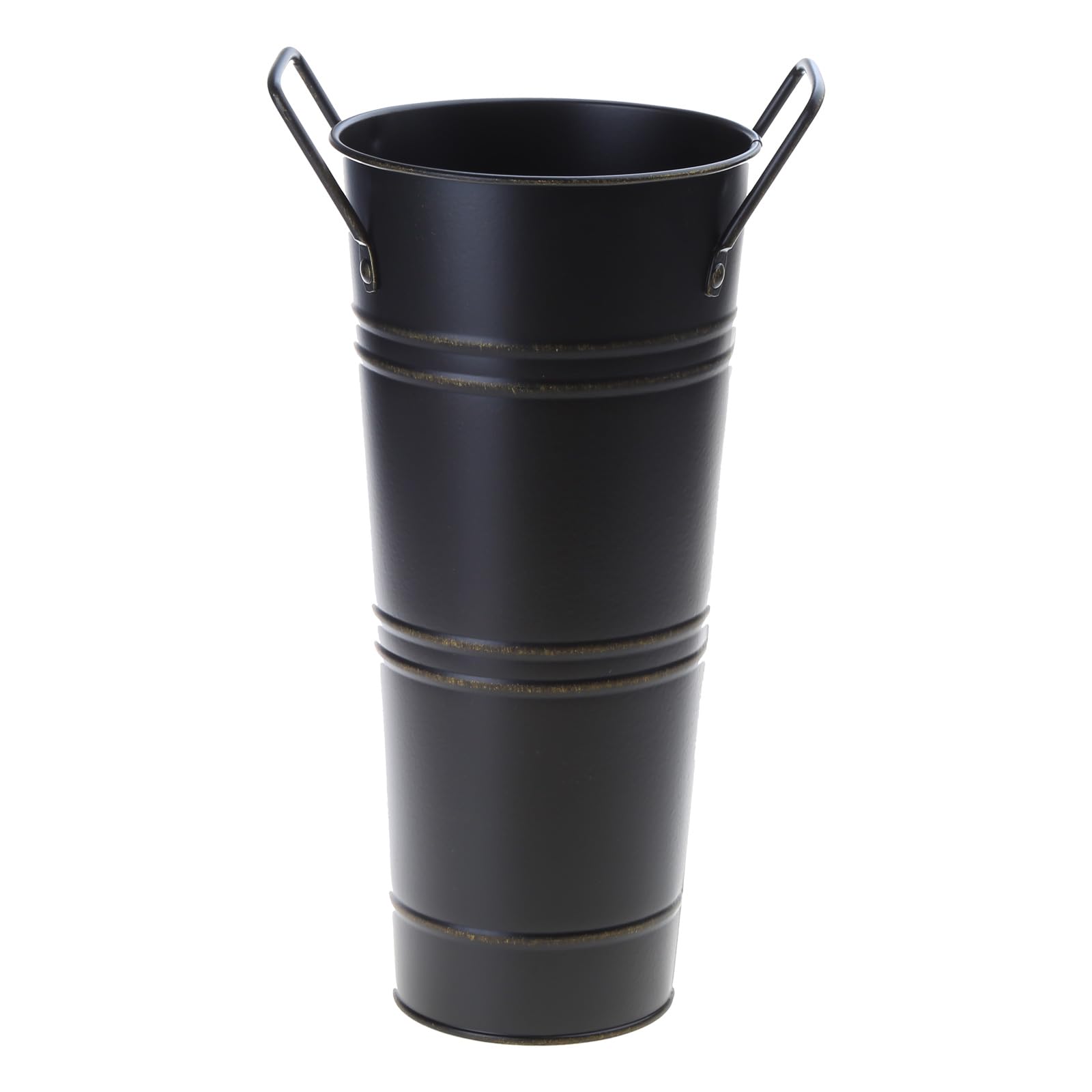 Kalttoy Black Storage Bucket Flower Arrangement Decorative Buckets Bracket Metal Holder Stand Metal Iron Rack For Indoor Home Flower Bucket
