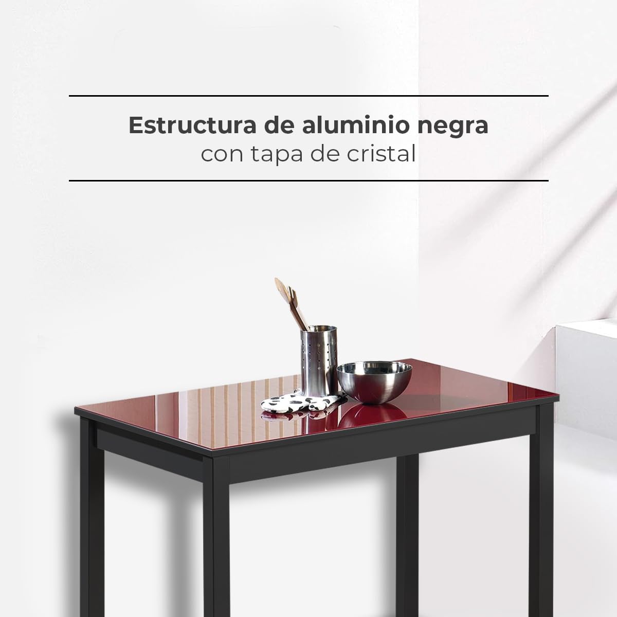 ASTIMESA Table de Cuisine, Rouge, 110 cm x 70 cm