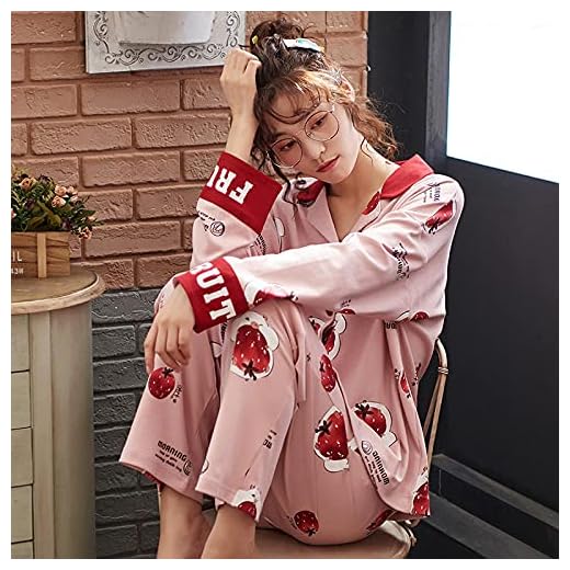 Gbrand Rosa nattkläder set för kvinnor långärmad långbyxor pyjamas damer casual hem kläder mjuk bomull nattkläder stor storlek-3XL_80-90KG