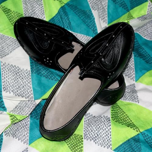 EAGLE FAN Men's Ethnic Embroidery Juttis and Mojaris for Wedding|Party|Occasions|Fashion|Outdoor|Indoor|Lightweight|Shoes with TPR Sole SGSA-Black -75