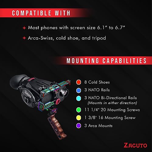 Image of Zacuto Accessory Rail | Multi-Point Attachment Hub for Filmmaking & Content Creator Accessories - Compatible with Smart Z-Finder Bridge | for Shot Stability & Versatility | Designed for Mobile Phones