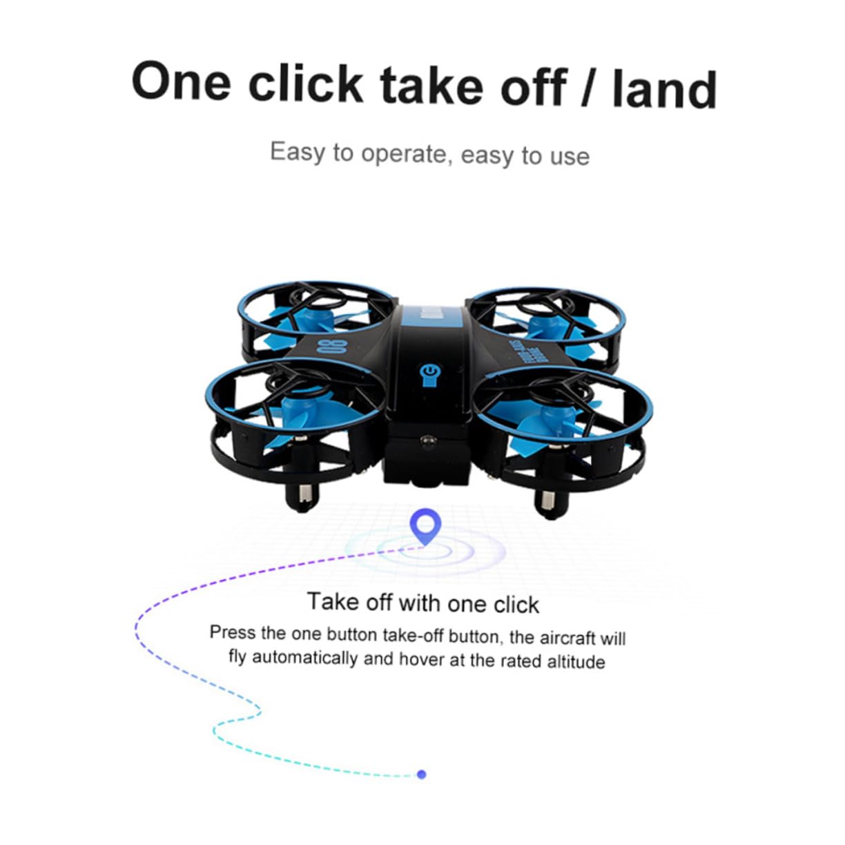 ifundom Elicottero Rc Quadricottero Led Portatile Protezione Completa Decollo Acrobatico e Rotazione Gradi Marce Regolabili