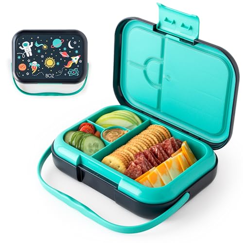 BOZ Bento-Box f&uuml;r Kinder, auslaufsicherer Lunchbeh&auml;lter mit 4 F&auml;chern, f&uuml;r Kinder von 3 bis 7 Jahren, sp&uuml;lmaschinenfest