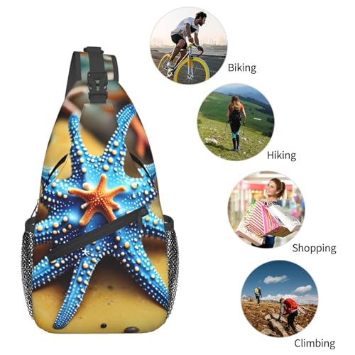Mochila bandolera deportiva unisex con estampado de estrella de mar miniatura 6
