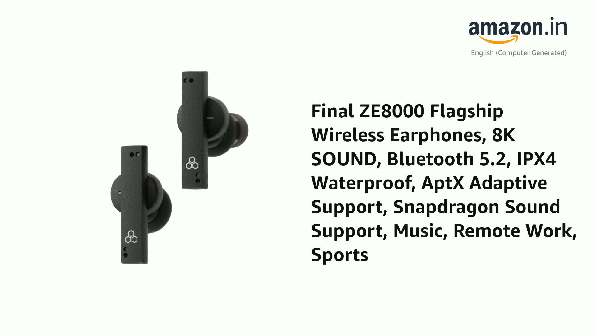 AUDIO ACTIVE / Melt 1 新品未使用 デッドストック Final ZE8000 Flagship Wireless Earphones, 8K SOUND, Bluetooth 5.2
