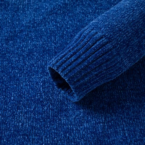 Image of Simple&Opulence Women's Chenille Sweater Crewneck Long Sleeve Pullover Ribbed Cuff Hem Round Neck Jumper Tops