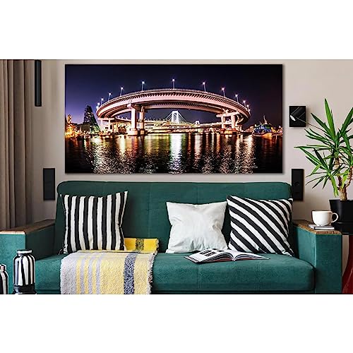 Impression sur toile premium ZELLART Japan Rainbow Bridge tableau d'art 140x70
