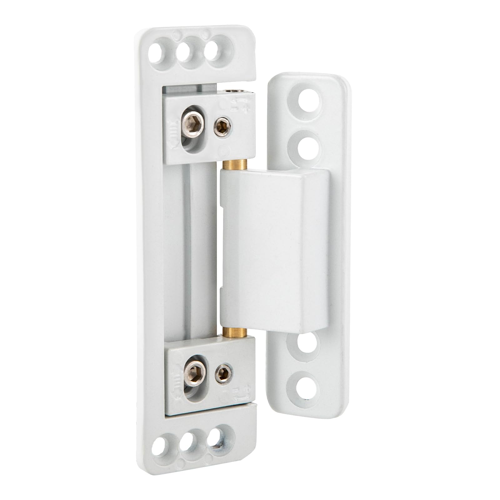 Lot de 2 charnières de porte réglables dissimulées ultra fines - Charnières cachées - Charnières robustes pour porte d'entrée - En alliage de zinc - Blanches