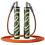 Mogold Jump Rope Weighted with Detachable Cord - 1/5LB 1/4LB 1/2LB Interchangeable Weights for Strength Training, Cardio Workouts | Adults & Kids Fitness Equipment | Anti-Slip Handles + Carry Case
