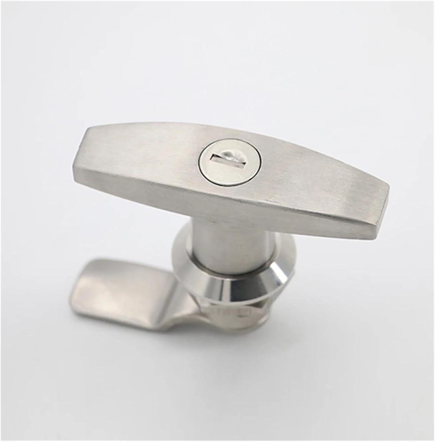 MS101-1-2 Handle Lock T-Type Rotary Tongue 304 Stainless Steel Distribution Box Door Control Cabinet 1Pcs(No Lock Cylinder)