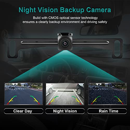 Sinotrack Backup Camera For Car Universal License Plate Reserve Camera Rear View Camera With 170° Widely Angle Waterproof Hd Back Up Camera Vehicle Reversing Camera Driving Safety Parking Assistant #TOP5