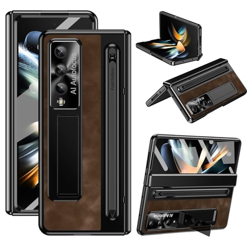Coque Galaxy Fold 4 café idéale pour le bureau avec son support de visionnage