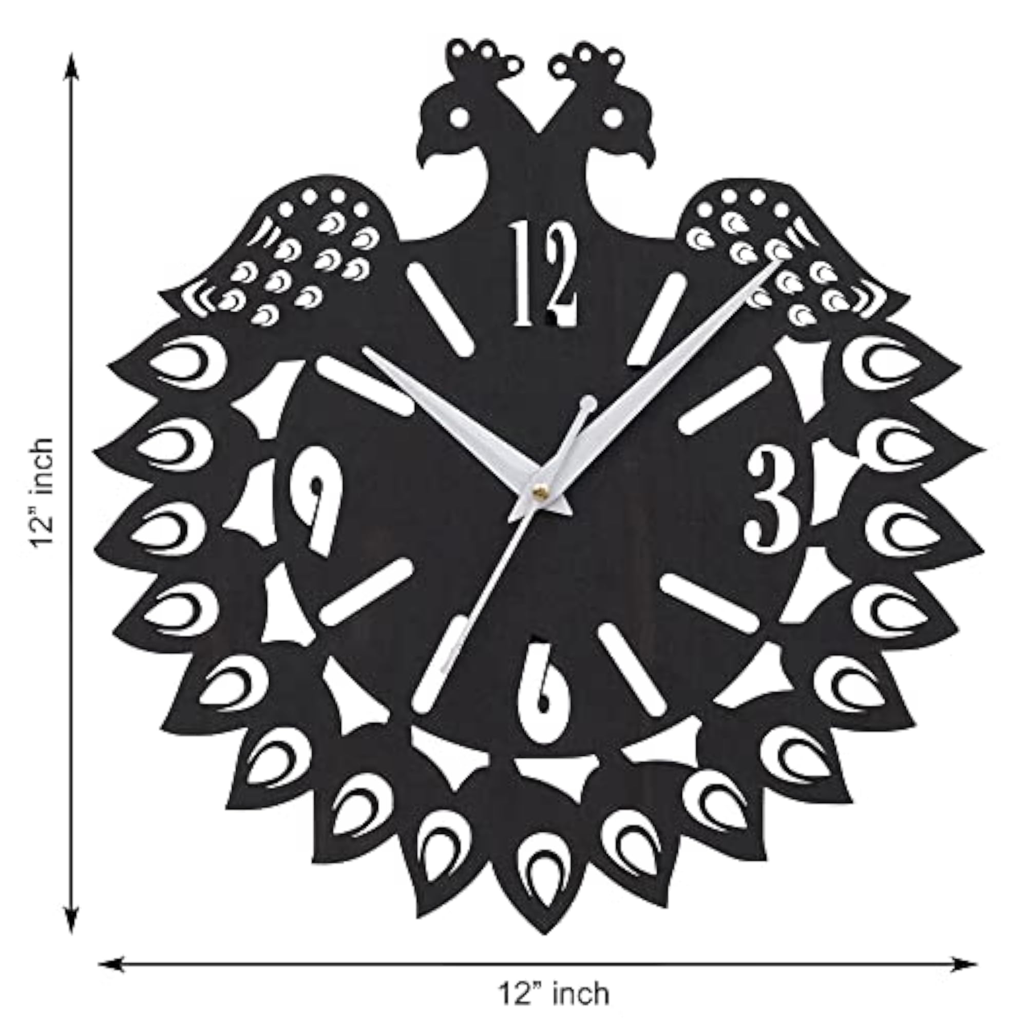 Premium Peacock Designer Wooden Wall Clock