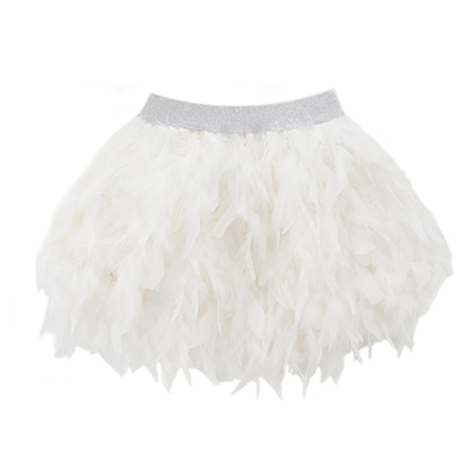 Gonna tutù con paillettes per bambine e ragazze, con piume bianche, in morbido tulle scintillante, per spettacoli di danza, feste, celebrazioni, uso quotidiano, uscite casual, costume da ballo alla