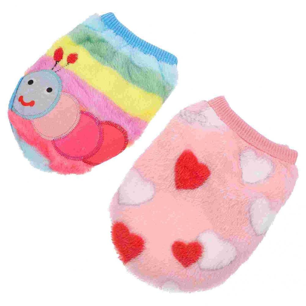 Bemvp Dog Vests 2pcs Teacup Puppy Chihuahua Clothes Pet Doggie Sweater for Small Dogs Cat Rabbit Xx-small