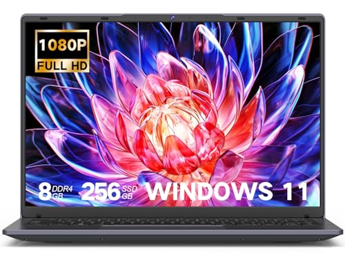 Image of DERE Laptop 14 inch 8GB RAM 256GB SSD Win11 OS 1920 * 1200 Full HD IPS Display Celeron N5805 Processor,HDMI,Wi-Fi for Personal,Student and Business Use, Silver Gray