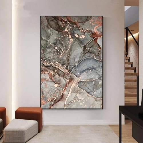 Peinture sur toile texture marbre XINBAO 80x120 cm décoration art abstrait luxe de salon